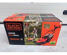 Black &amp; Decker OUTLET: Elektrinė vejapjovė 42cm su laikikliu EasySteer, 1800W Juodas &amp; Decker [BEMW481ES-OUTLET]