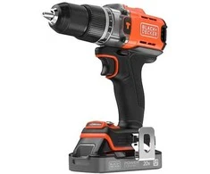 Black &amp; Decker Juodas &amp; Decker Juodas &amp; DECKER 18V Smūginis gręžtuvas (with 2 x 18V 2.0Ah batteries with charge status indicator, 1A charger and 80 accessories) | BCD383D2XKA-QW | 2.0 Ah