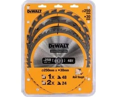 DEWALT diskinis pjūklas EX KPL. 3 vnt 250 mm 2x24z, 1x48z DT1963