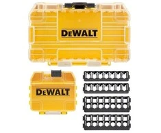 Mažas tvirtas dėklas+ DEWALT [DT70801-QZ] su maža tūrio laikymo dėžute ir 4 antgalių laikikliais
