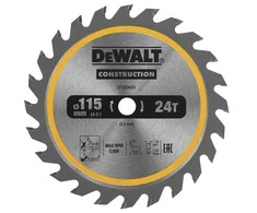 Diskinis medienos pjūklas DEWALT 115 mm, 24T