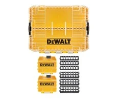 DEWALT vidutinio kietumo dėklas+ [DT70803-QZ] su 2 mažomis didelės talpos laikymo dėžėmis ir 6 antgalių laikikliais