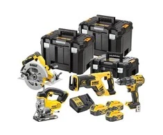 Įrankių rinkinys DeWalt DCK421P3T; (DCD791 + DCS570 + DCS331 + DCS367); 18 V; 3x5,0 Ah akum.