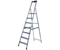 Kopėčios KRAUSE Safety, 7 pakopų, su kibiro ir įrankių laikikliu, darbinis aukštis - 350cm