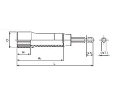 dvylikos pusių antgalis 1/4" 14 mm veržlėms, ilgis 104 mm Koken [BD014E 14 mm]