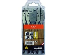 Grąžtas 5 plokščių medienos grąžtų rinkinys: 16, 18, 20, 22, 24/152 mm, 1/4 colio „Alpen“ [0023700015100]