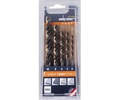 Grąžtas sukamųjų grąžtų rinkinys medienai 4-10mm, 5 vnt. PTM 5, Timber Twist Alpen [0067100005100]
