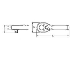 rankinis reketas 1/2", 24 dantys, 110 mm, KOKEN [3749S-1/2]