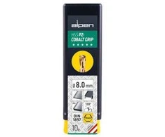 kobalto metalo grąžtas 1,0 mm HSS-Co PZ, trumpas ALPEN [0090600100100]