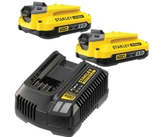 Priedų rinkinys Stanley Starter Set V20; 18 V; 2x2,0 Ah + pakrovėjas