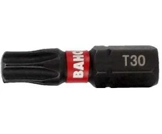 rinkinys 2 vnt 1/4" smūginiai antgaliai, skirti TORX varžtams T30/25mm, Bahco [66IM/T30C-2P].
