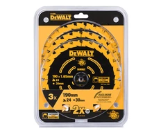 DEWALT pjovimo diskai EXTREME 190x30x1,65 24T 3 vnt