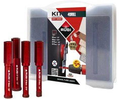 4 deimantinių grąžtų rinkinys keraminėms, gres ir porcelianinėms plytelėms, 6, 8, 10, 12 mm, DryGres 4Drill, Rubi serija [05939]