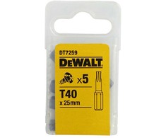 rinkinys 5 vnt 1/4" antgaliai Torx varžtams, dydis TX40/25mm, DeWalt [DT7259-QZ].