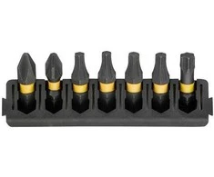 7 vnt. 1/4 colio „Phillips“ / „Pozidriv“ / „Torx“ „DeWALT“ smūginiai antgaliai [DT70810-QZ]