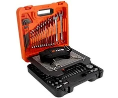 Bahco Galvučių 4-32mm, priedų ir raktų 8-17mm komplektas 1/2"+1/4" 98 vnt, Dynamic-Drive profilis