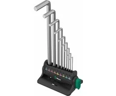 Wera Wera 950/9 Hex-Plus 8 L formos raktų rinkinys, 9 dalys, atsuktuvas (chromas, su laikikliu ir sieniniu laikikliu)