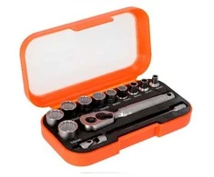 Bahco 1/4" Square Drive Socket Set with Metric Bi-Hex Profile - 13 Pcs