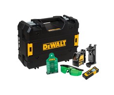 skersinės linijos lazerių rinkinys su žaliu spinduliu, 20 m DW088CG + nuotolio ieškiklis iki 30 m DWHT77100, DEWALT [DW0887100-1]