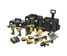 DeWalt Akumuliatorinis įrankių rinkinys DCK755P3T, DCD796+DCF887+DCS355+DCS334+DCH273+DCG405+DCS570, 18V XR, 3x5.0Ah, Li-Ion, TStak