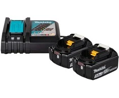 Akumuliatorių ir kroviklio komplektas Makita, 2 x 5Ah, 18V