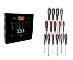 rinkinyje 15 vnt. ERGO atsuktuvai tiesiems, Phillips, Pozidriv ir TORX varžtai, BAHCO [BE-9877]