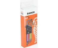 Šešiakampių L-raktų rinkinys Bahco 9vnt 1,5-10mm, pažymėti spalvomis