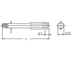 końcówka 7/16'' do śrub su gniazdem TORX, dydis T40/150mm, KOKEN [183T-150 T40]