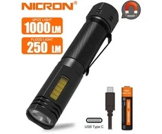 žibintuvėlis su stipria balta šviesa 1000 lm ir stipriu magnetu, NICRON [49NWL81]