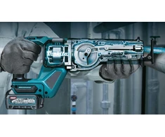 Makita JR001GZ Reciprocating saw XGT, 32mm stroke; 3,54kg; greitas ašmenų keitimas; bešepetėlinis variklis, "Z" versija - komplektuojamas be akumuliatoriaus ir kroviklio
