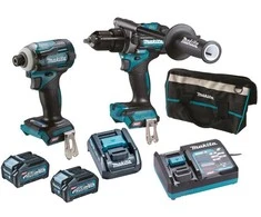 Makita DK0114G201 XGT Akumuliatorinių įrankių komplektas HP001G + TD001G + DC40RA + BL4040x2 + ADP10 + TOOLBAG (2 vnt Combo)