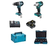 MAKITA KOMPLEKTAS COMBO 18V DLX2359TJ1 (DHP484, DTW300) 3×5,0Ah