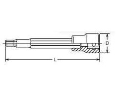 1/2 colio rankinė galvutė su 14/160 mm šešiakampiu antgaliu, Koken [4010M-160 14]
