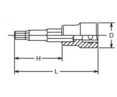 3/8" rankinis lizdas su 6 mm/62 mm šešiakampio galvute, Koken [3010M-62 6]