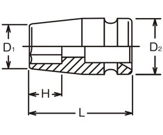 3/8 colio smūginė galvutė su 6 kampų antgaliu, 15x32 mm, Koken [13400M 15]