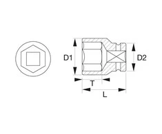 Bahco Hexagon impact socket K9501M 27mm 1"