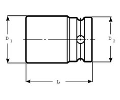 Galvutė smūginė šešiakampė 1/2" ,prailginta, 10mm K7806M Bahco