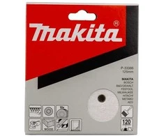 Velcro šlifavimo popierius, skersmuo 125 mm, 8 skylės, grūdėtumas 120, Makita [P-33386] 10 vnt.