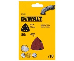 šlifavimo popierius tipas DELTA 93x93x93mm su Velcro, 6 skylės, grūdėtumas 80, DeWalt [DT3092-QZ] 10 vnt.