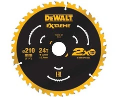 Pjovimo diskas medienai DeWalt Extreme; 210x2,4x30 mm; Z24
