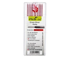 Grafitinės šerdys PICA raudonos 2,8mm, 10vnt.