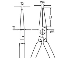 KNIPEX Snipe Nose pjovimo replės (Gandrų snapo replės)