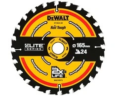 DEWALT Medienos pjovimo diskas 165x20x1,66mm, 24 dantukai, ELITE, DT10400-QZ