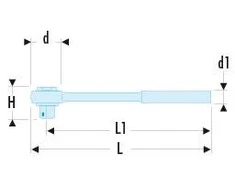 dulkėms atsparus reketas, 1/2", 262 mm, 72 dantys, FACOM [SL.161PB]