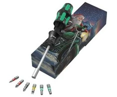 Atsuktuvo rankena su dėtuve 6 1/4 colio antgaliams, „Kraftform Kompakt 27 Set 1 Christmas 2025“, WERA [05135821001] kalėdinėje pakuotėje, dovana