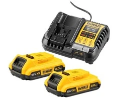 De Walt Akumuliatorius DeWalt DCB1104D2-QW; 18 V; 2,0 Ah; Li-ion; 2 vnt. + pakrovėjas