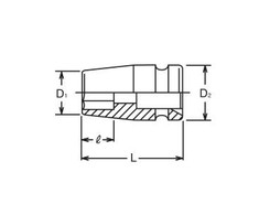 šešiakampis smūginis lizdas 1/2" M19, Koken [14400M 19]