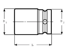 šešiakampis smūginis lizdas 1/2" M8 Bahco [K7801M-8]