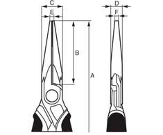 ilgos pusapvalės replės be pjovimo ašmenų 160 mm, Bahco [2431G-160]