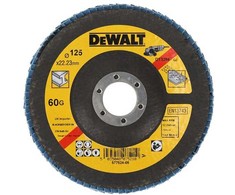 Dewalt abrazyvinių gaminių atvartas diskas 125mm x 22,2 gr. 60 sulenkta